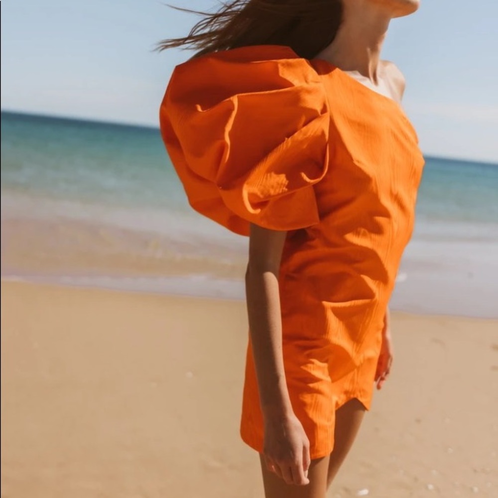Orange Short Gown Dress